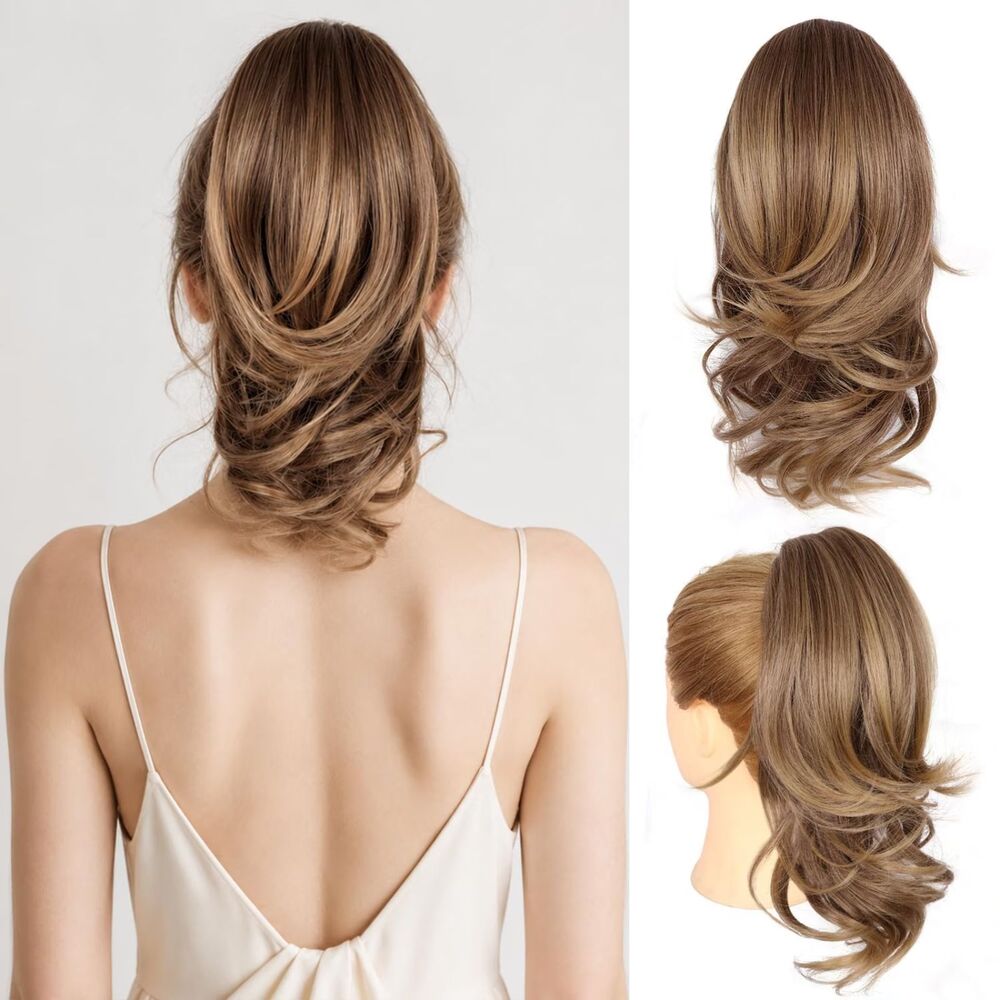 14 Inch Wavy Pony Tails Hair Extension, 18B-207H004